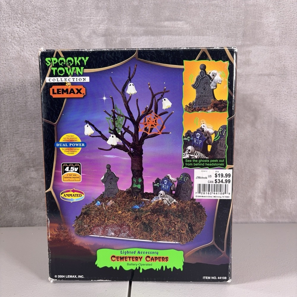 Lemax Spooky Town Cemetery Capers Animated Lighted Halloween Village 2004
